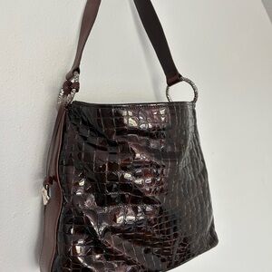 Vintage Cher Brighton shoulder bag/purse in Root beer brown. Beautiful patent.